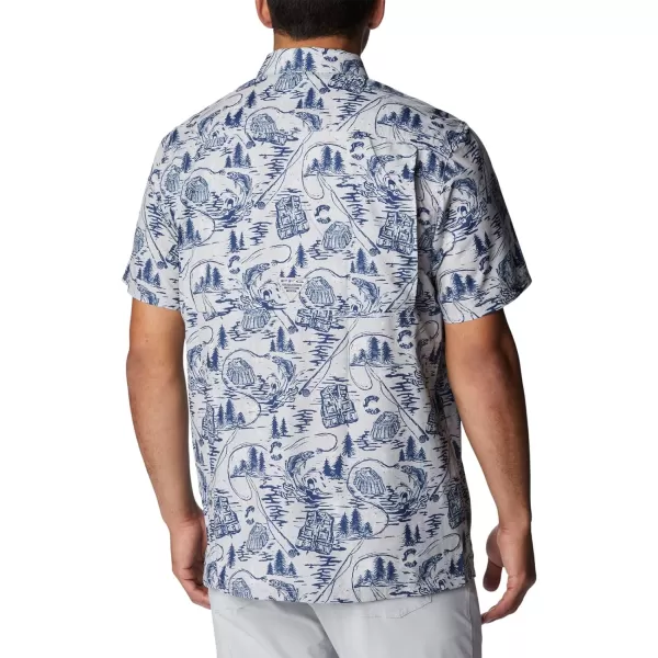 Columbia Mens Super Slack Tide ShirtCool Grey Pfg Origins Print