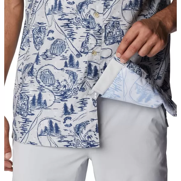 Columbia Mens Super Slack Tide ShirtCool Grey Pfg Origins Print