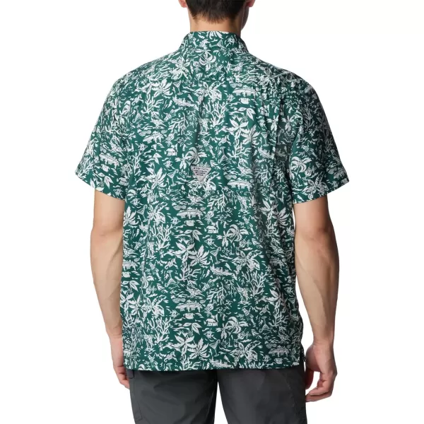 Columbia Mens Super Slack Tide ShirtDark Ivy Kona Kalikimaka Print