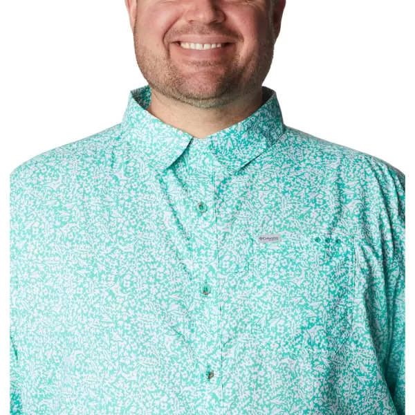 Columbia Mens Super Slack Tide ShirtElectric Turquoise Deepsea Medley