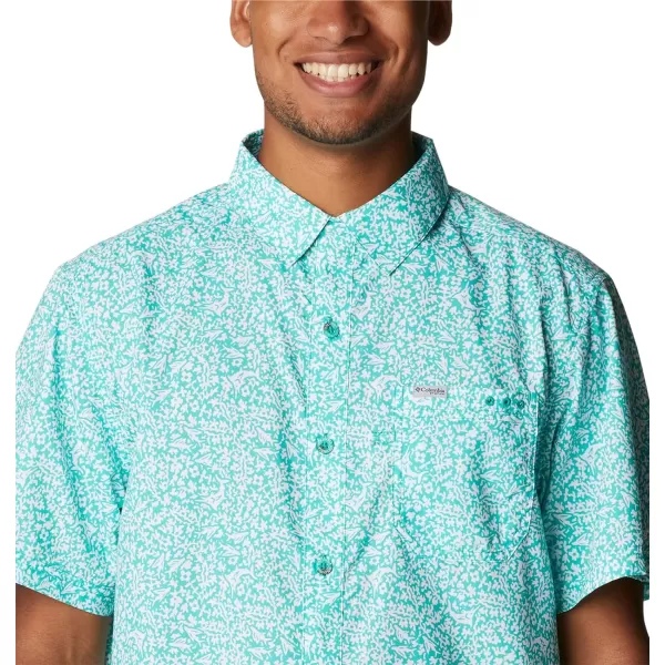 Columbia Mens Super Slack Tide ShirtElectric Turquoise Deepsea Medley