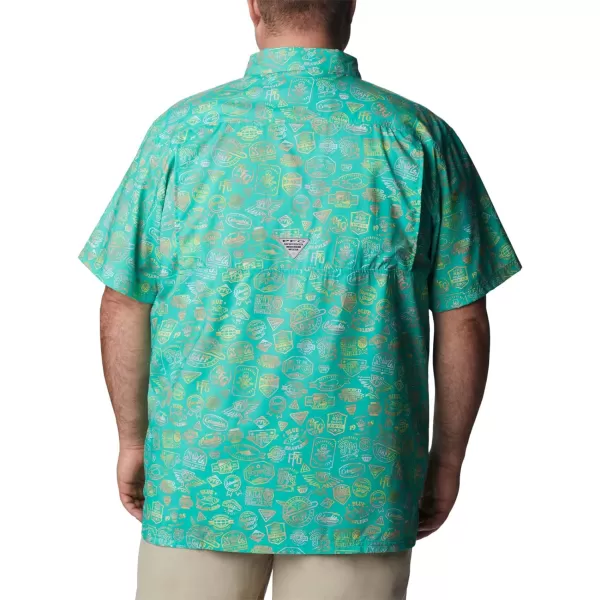 Columbia Mens Super Slack Tide ShirtElectric Turquoise Tye Dye Print