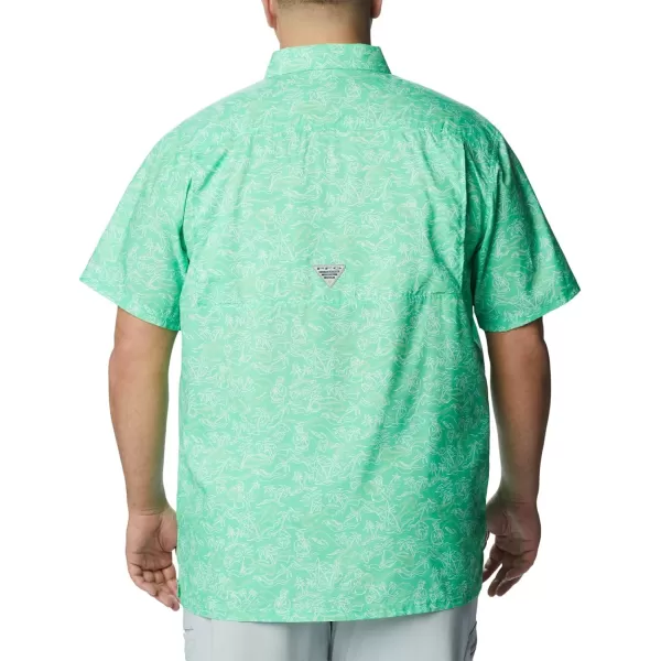 Columbia Mens Super Slack Tide ShirtLight Jade Merry Mahi Print