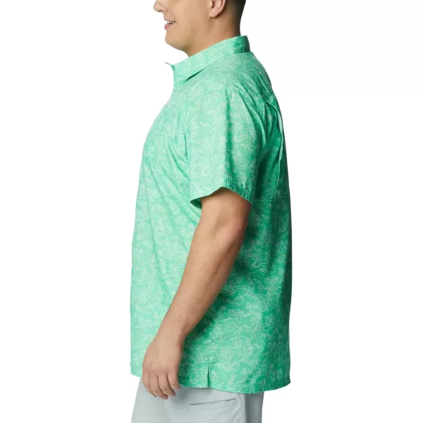 Columbia Mens Super Slack Tide ShirtLight Jade Merry Mahi Print