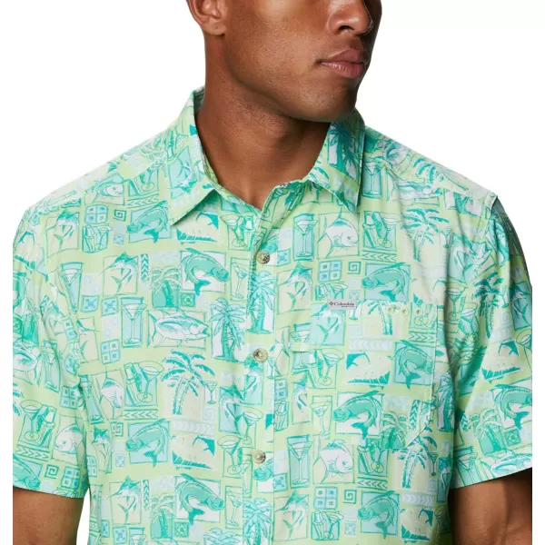 Columbia Mens Super Slack Tide ShirtLime Glow Martinis and Lies Print