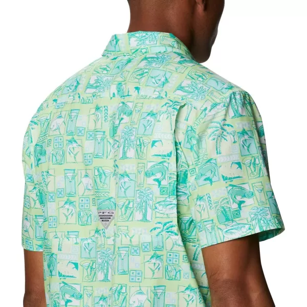 Columbia Mens Super Slack Tide ShirtLime Glow Martinis and Lies Print