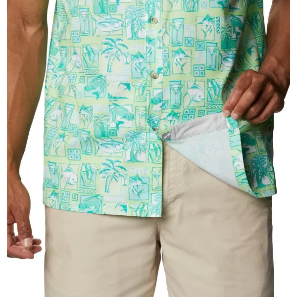 Columbia Mens Super Slack Tide ShirtLime Glow Martinis and Lies Print