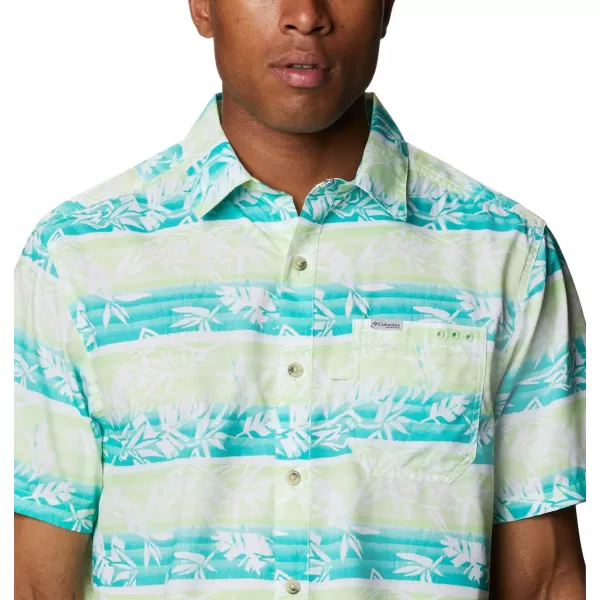 Columbia Mens Super Slack Tide ShirtLime Glow Ombre Fish Stripe