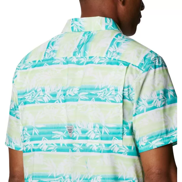 Columbia Mens Super Slack Tide ShirtLime Glow Ombre Fish Stripe