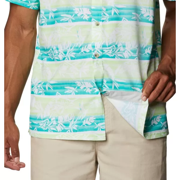 Columbia Mens Super Slack Tide ShirtLime Glow Ombre Fish Stripe