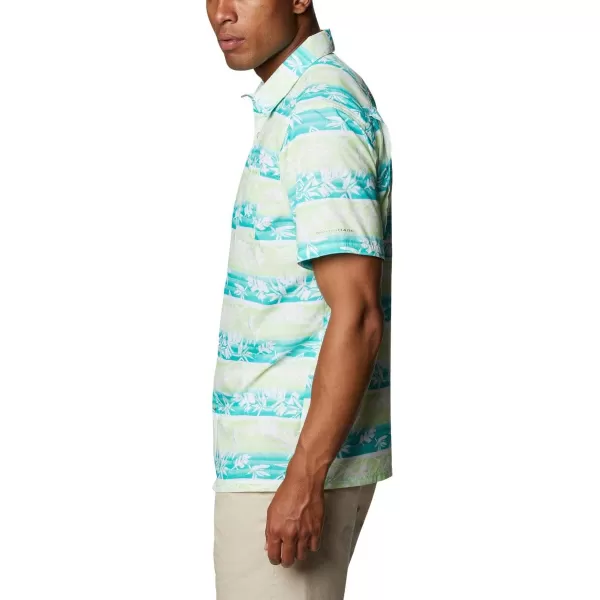 Columbia Mens Super Slack Tide ShirtLime Glow Ombre Fish Stripe