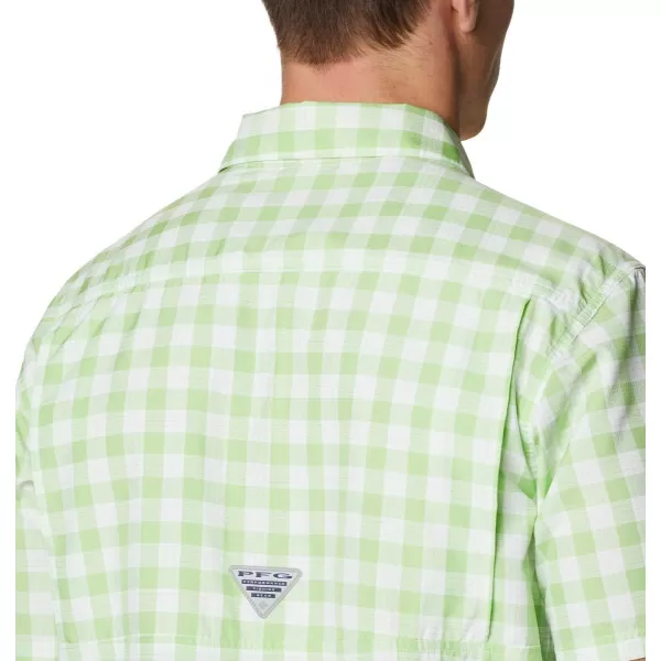 Columbia Mens Super Slack Tide ShirtLime Glow Palaka Plaid