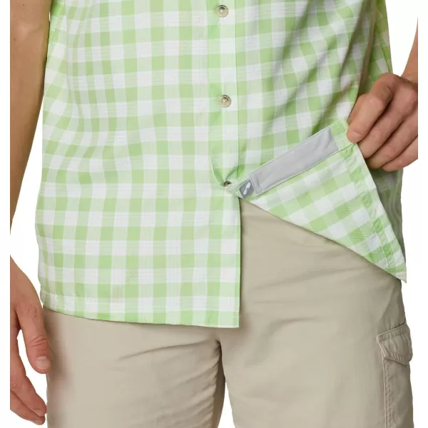 Columbia Mens Super Slack Tide ShirtLime Glow Palaka Plaid