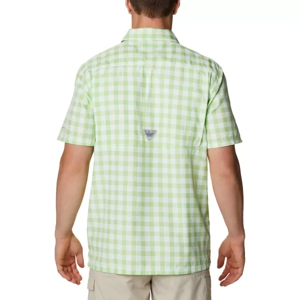 Columbia Mens Super Slack Tide ShirtLime Glow Palaka Plaid