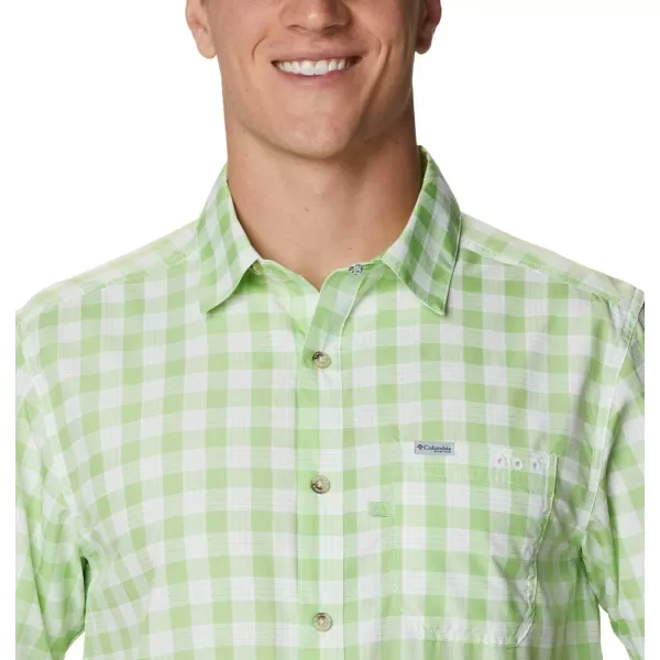 Columbia Mens Super Slack Tide ShirtLime Glow Palaka Plaid