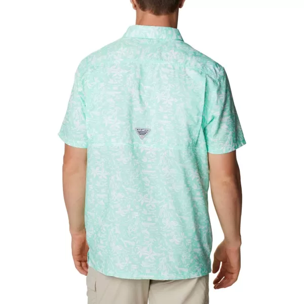 Columbia Mens Super Slack Tide ShirtMint Cay Kona Print