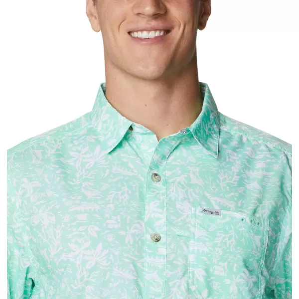 Columbia Mens Super Slack Tide ShirtMint Cay Kona Print