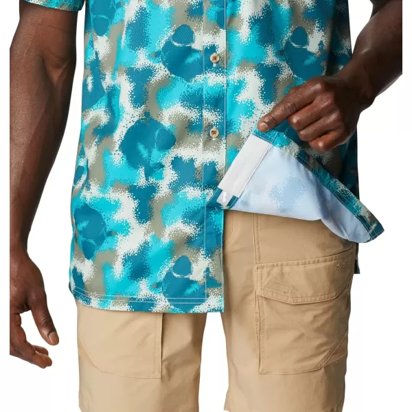 Columbia Mens Super Slack Tide ShirtOcean Teal Bass Camo