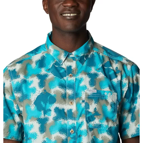 Columbia Mens Super Slack Tide ShirtOcean Teal Bass Camo