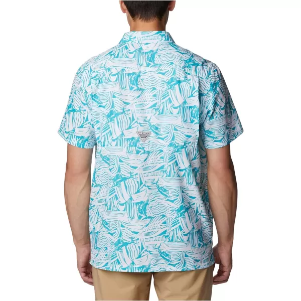 Columbia Mens Super Slack Tide ShirtOcean Teal Sailstroke