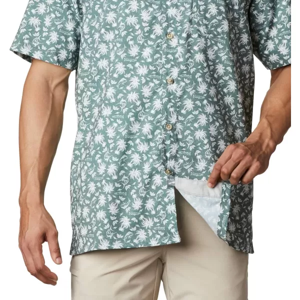 Columbia Mens Super Slack Tide ShirtPond Marlin Palms Print