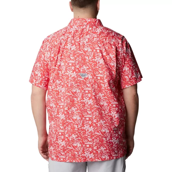 Columbia Mens Super Slack Tide ShirtRed Hibiscus Kona Print