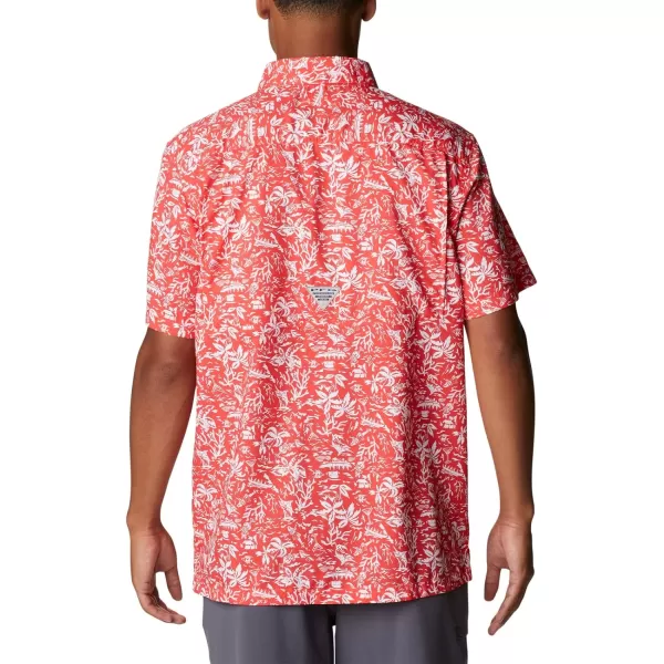 Columbia Mens Super Slack Tide ShirtRed Hibiscus Kona Print