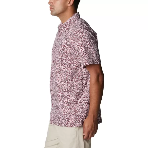 Columbia Mens Super Slack Tide ShirtRed Jasper Deepsea Medley