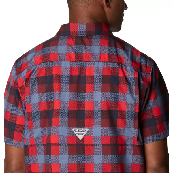 Columbia Mens Super Slack Tide ShirtRed Jasper Multi Gingham