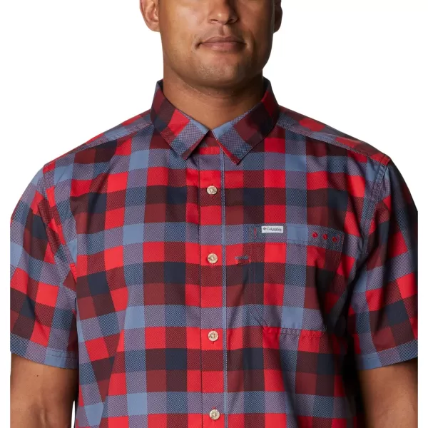 Columbia Mens Super Slack Tide ShirtRed Jasper Multi Gingham