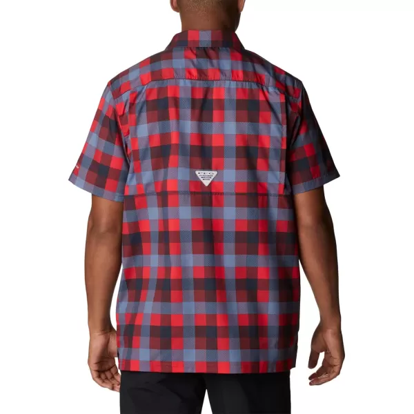 Columbia Mens Super Slack Tide ShirtRed Jasper Multi Gingham