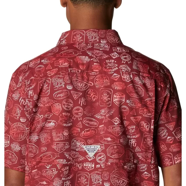 Columbia Mens Super Slack Tide ShirtRed Jasper Tye Dye Print