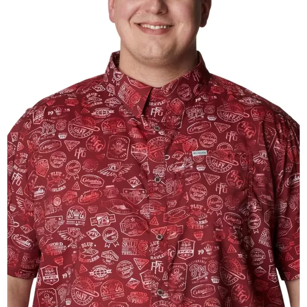 Columbia Mens Super Slack Tide ShirtRed Jasper Tye Dye Print