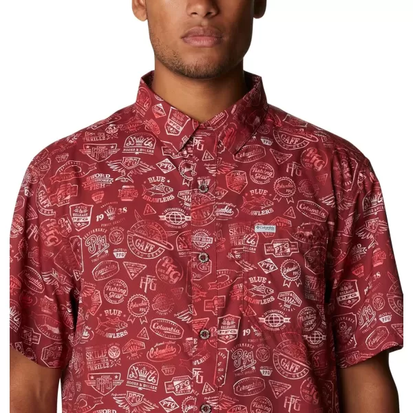 Columbia Mens Super Slack Tide ShirtRed Jasper Tye Dye Print