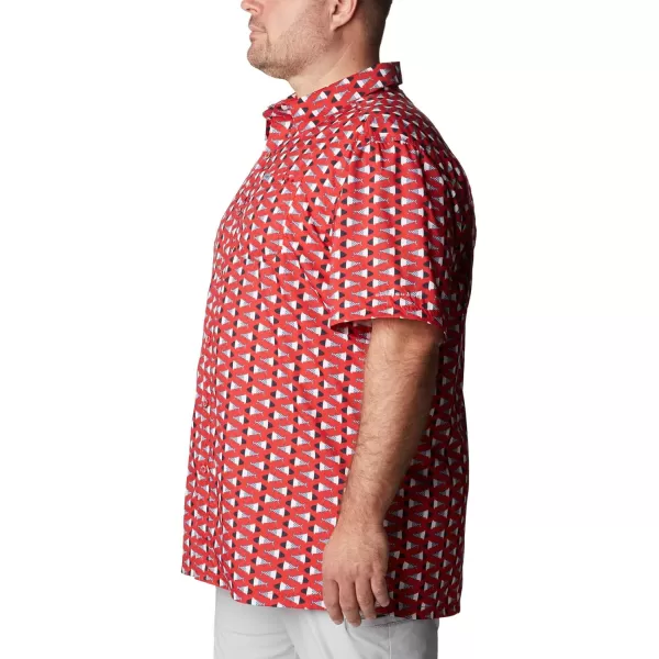 Columbia Mens Super Slack Tide ShirtRed Spark Fish Bobber Print