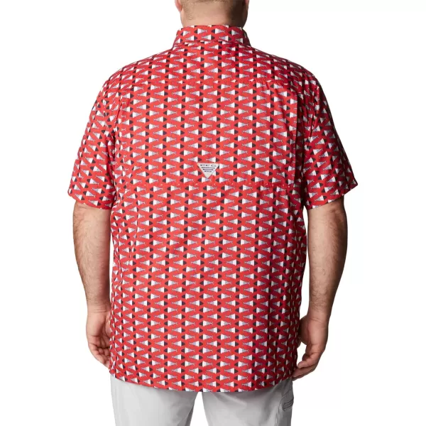 Columbia Mens Super Slack Tide ShirtRed Spark Fish Bobber Print