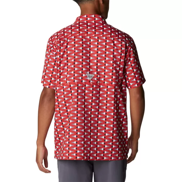 Columbia Mens Super Slack Tide ShirtRed Spark Fish Bobber Print