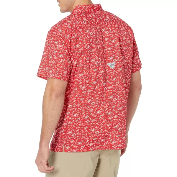 Columbia Mens Super Slack Tide ShirtRed Spark Gamefish Print