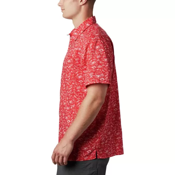 Columbia Mens Super Slack Tide ShirtRed Spark Gamefish Print