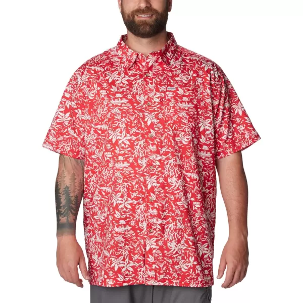 Columbia Mens Super Slack Tide ShirtRed Spark Kona Kalikimaka Print