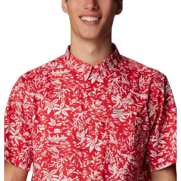 Columbia Mens Super Slack Tide ShirtRed Spark Kona Kalikimaka Print