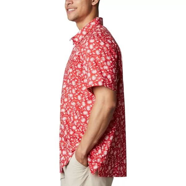 Columbia Mens Super Slack Tide ShirtRed Spark Marlin Palms Print