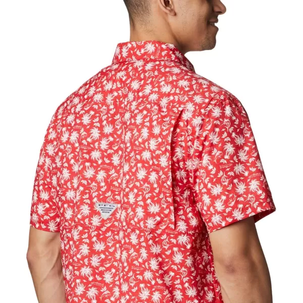 Columbia Mens Super Slack Tide ShirtRed Spark Marlin Palms Print