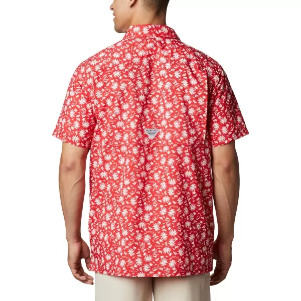 Columbia Mens Super Slack Tide ShirtRed Spark Marlin Palms Print