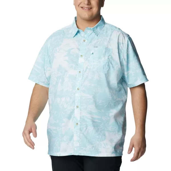 Columbia Mens Super Slack Tide ShirtSpring Blue Hula Fish Print