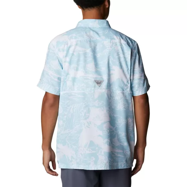 Columbia Mens Super Slack Tide ShirtSpring Blue Hula Fish Print