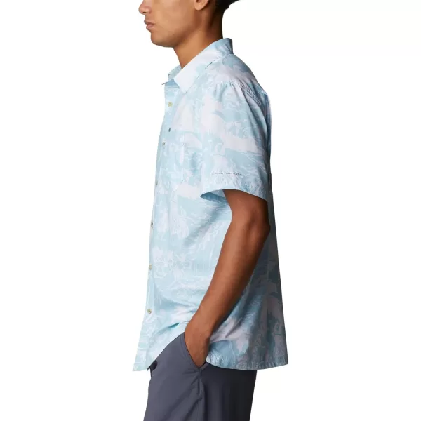 Columbia Mens Super Slack Tide ShirtSpring Blue Hula Fish Print