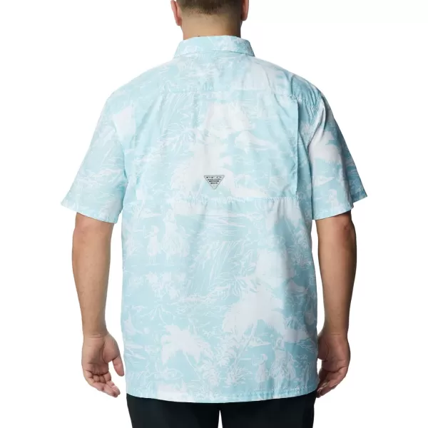 Columbia Mens Super Slack Tide ShirtSpring Blue Hula Fish Print