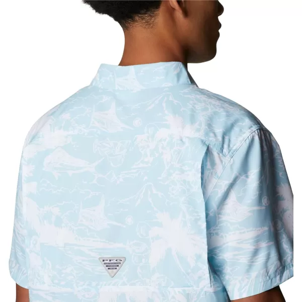 Columbia Mens Super Slack Tide ShirtSpring Blue Hula Fish Print