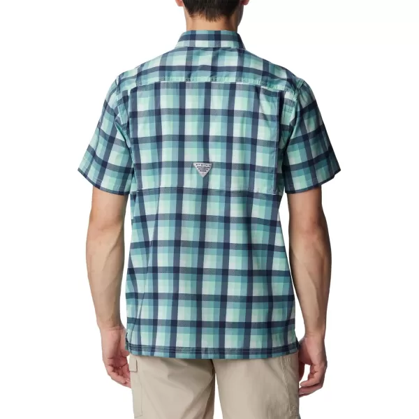 Columbia Mens Super Slack Tide ShirtTranquil Teal Mid Gingham